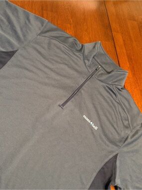 Montbell Men's Cool Outdoor Shirt Short Sleeve 1/4 Zip Shirt Mens XL Asian Size